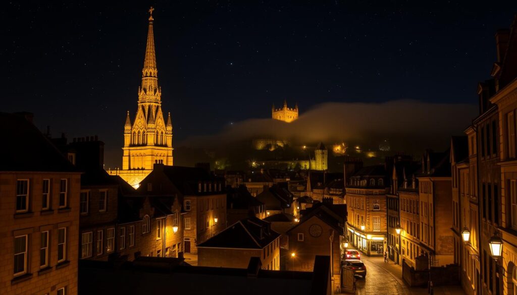 Edinburgh Altstadt Nachtansicht