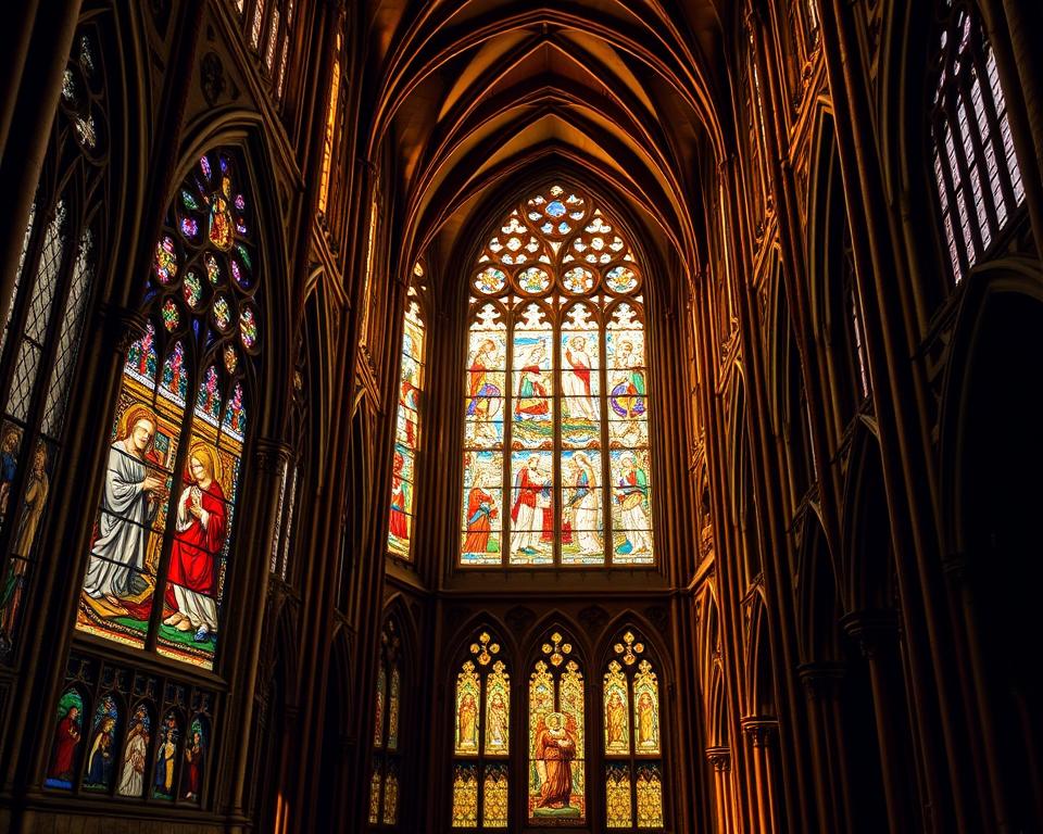 Mittelalterliche Glasmalerei in Canterbury Cathedral