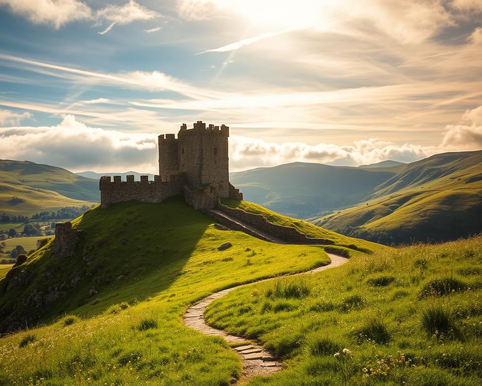 Burgruinen in Wales Brecon Beacons
