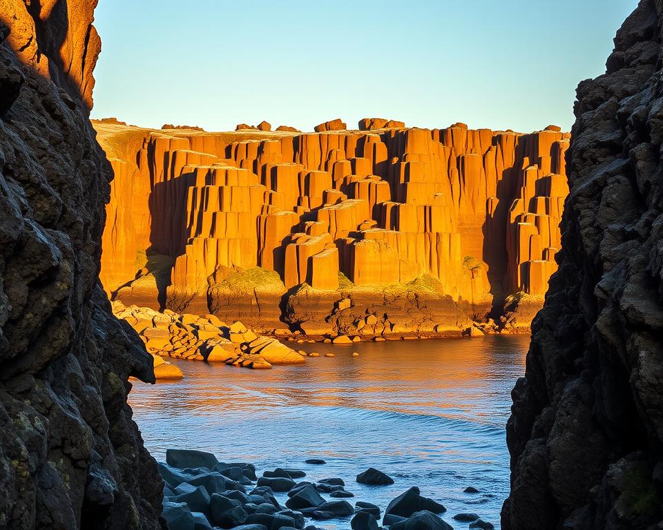 Hexagonale Basaltsäulen am Giants Causeway