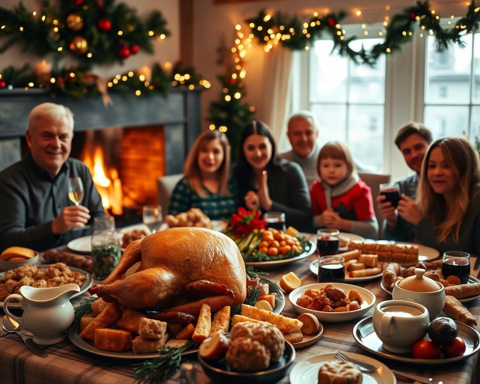 Traditionelles englisches Weihnachtsessen