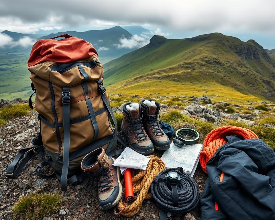 Wanderausrüstung für Bergsteigen in Irland